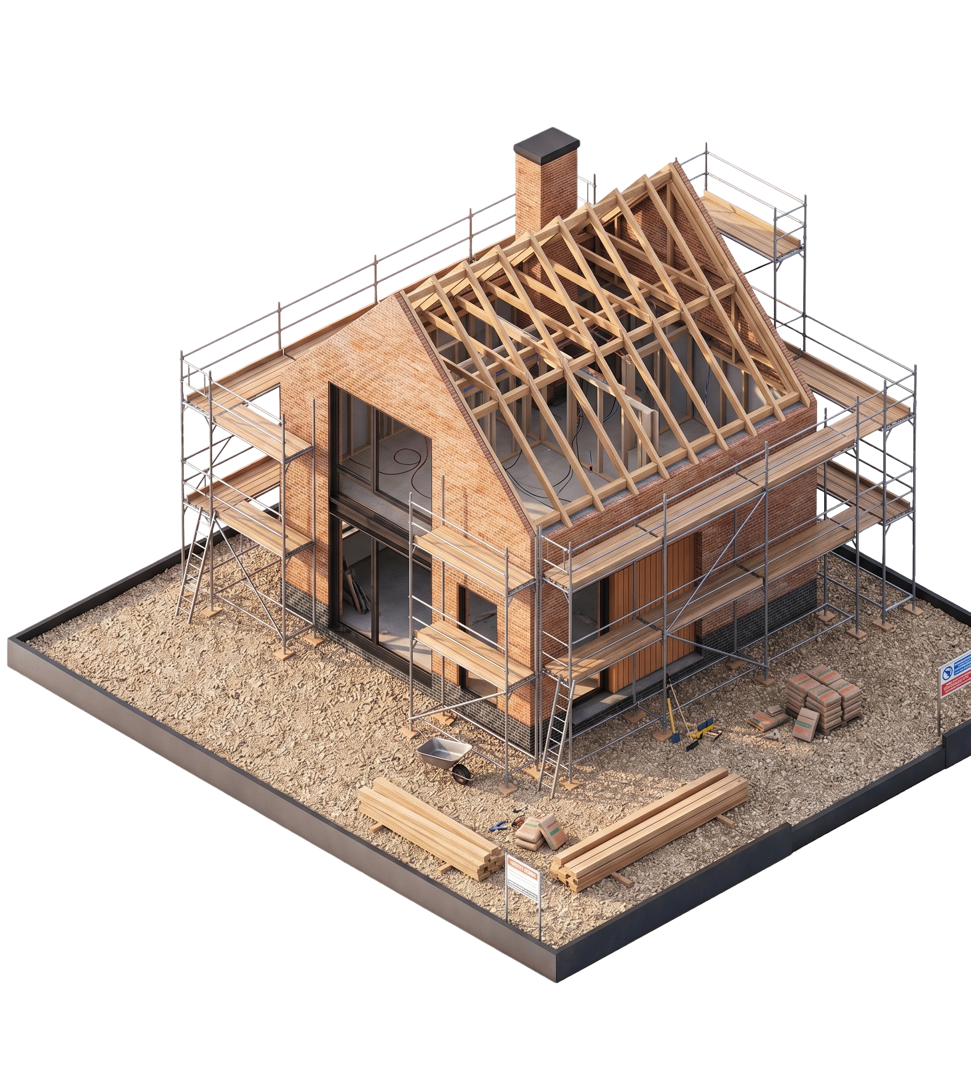 House frame under construction